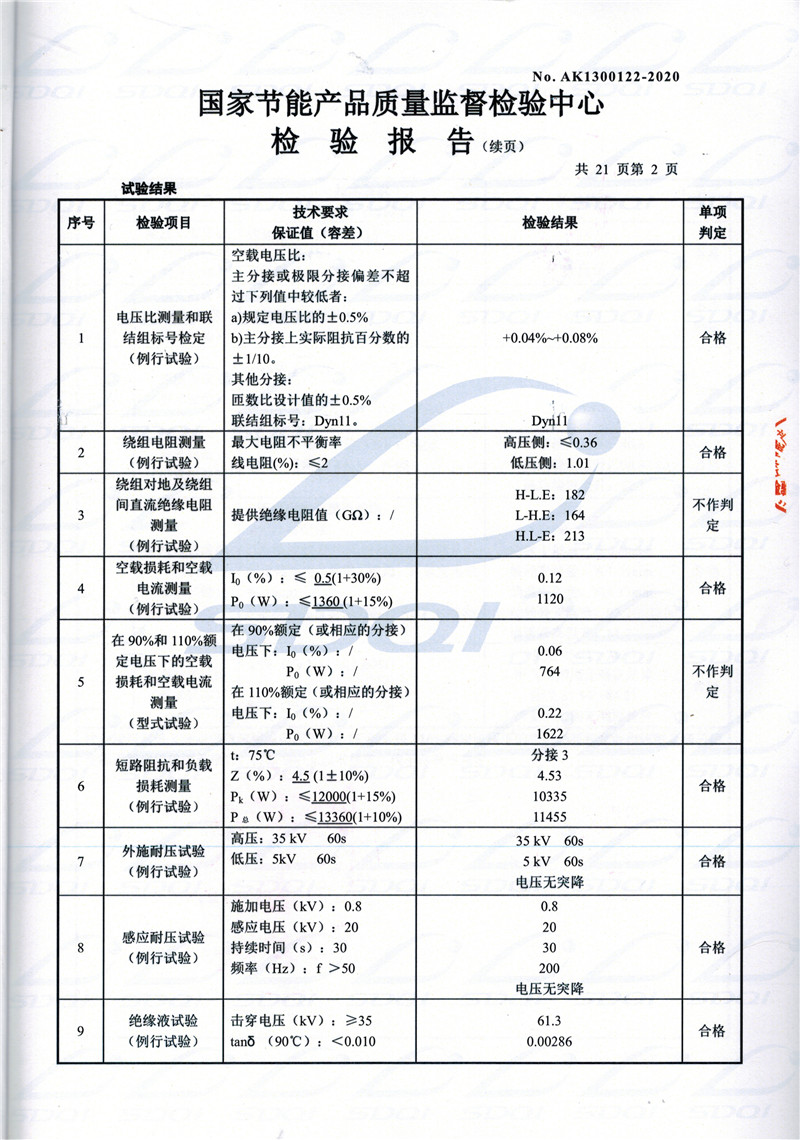 高低压试验报告-S11-1250东辽东辽东辽油浸式变压器-2.jpg